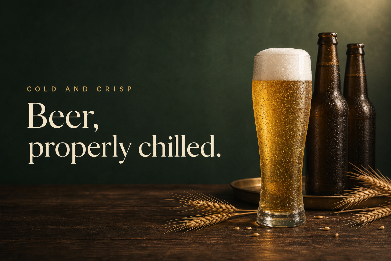 Beer, properly chilled